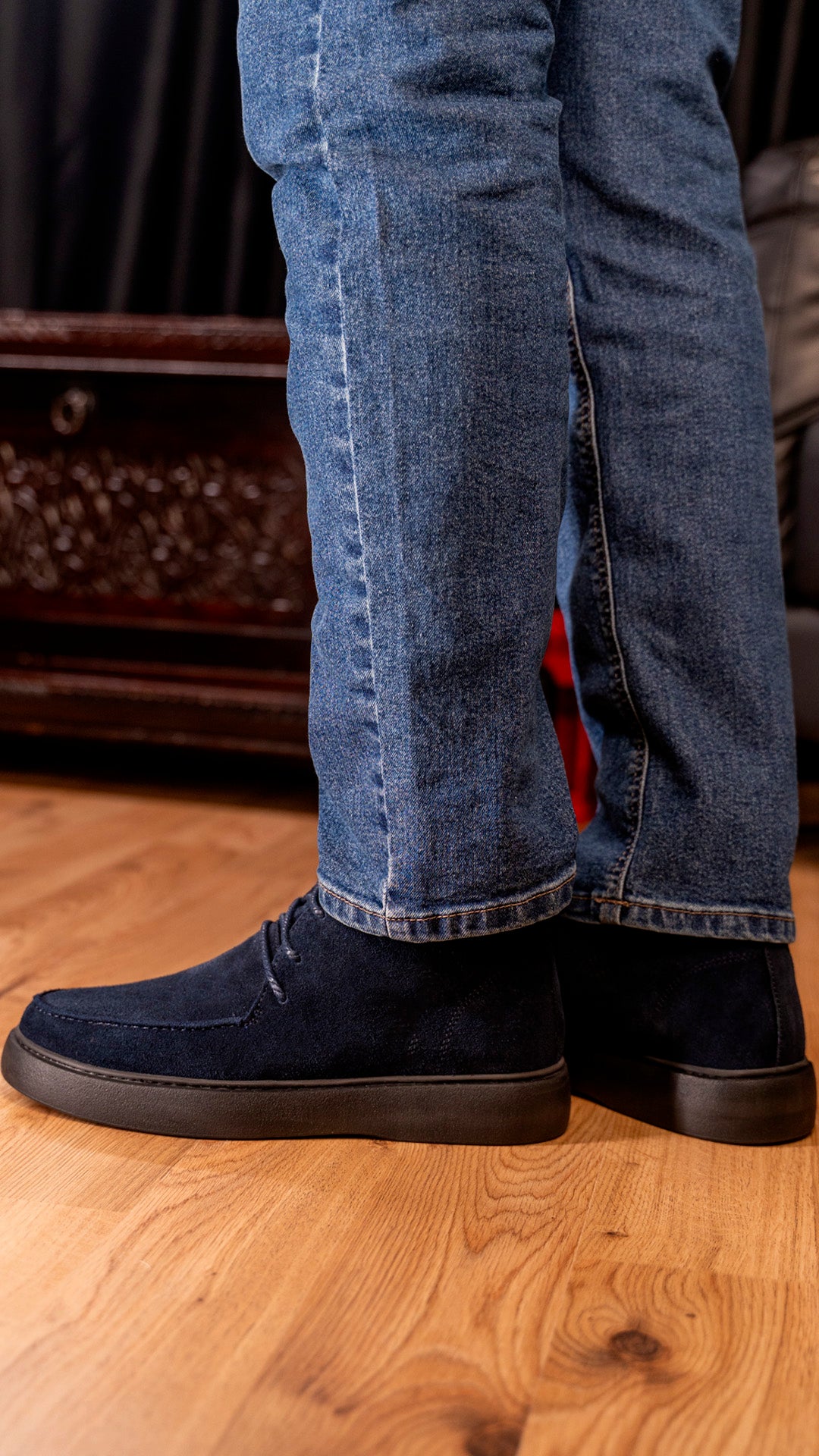 BOTTINE CHUKKA EN DAIM, Bleu Nuit CL328