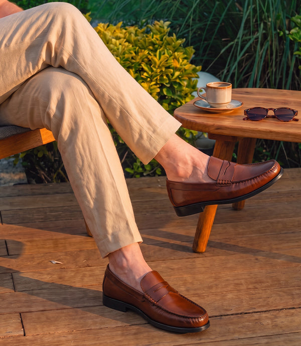 Mocassin ORSON en Cuir, Tabac – CL110