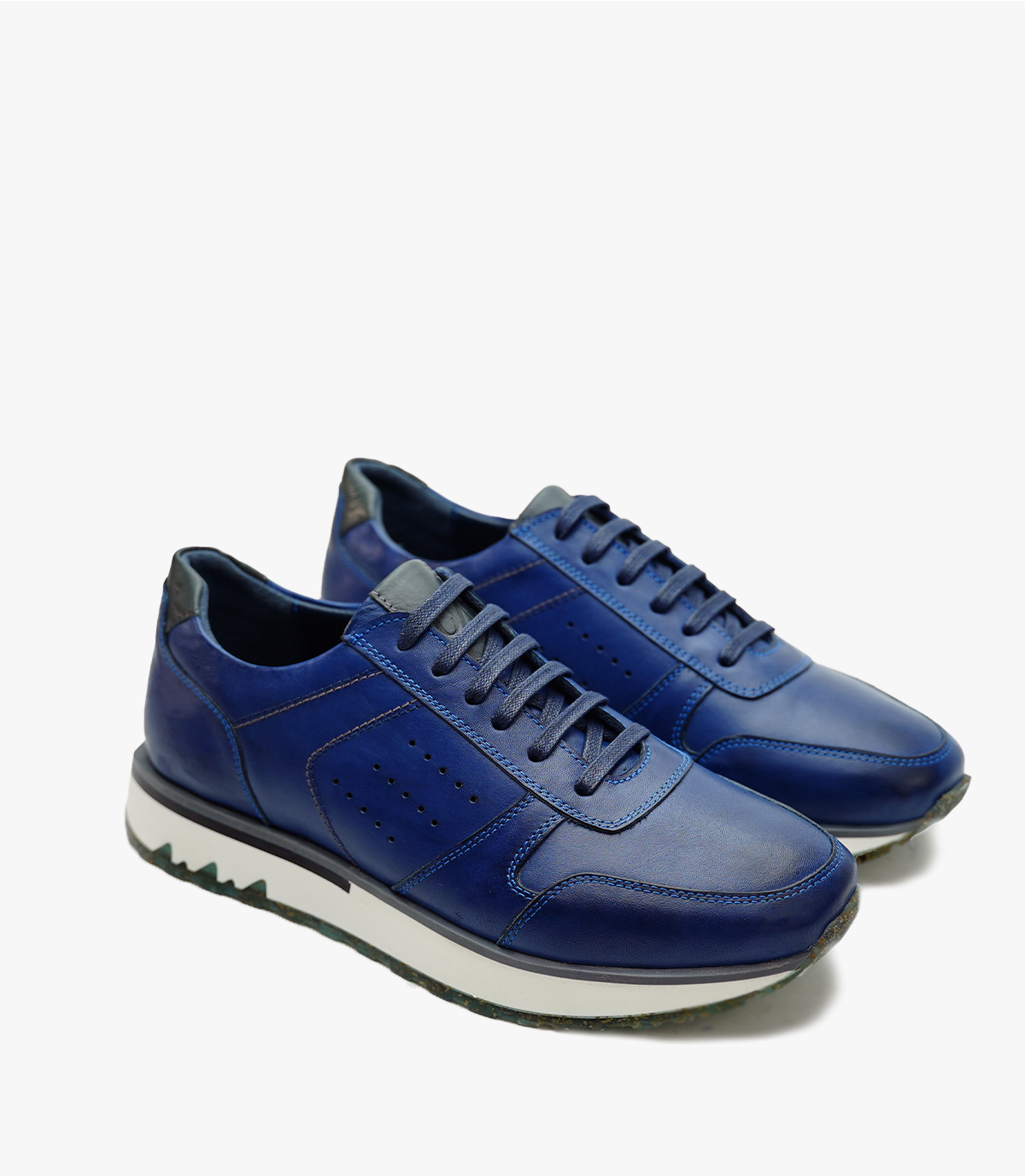 BASKET RUFFIAN en Cuir, Bleu-CL6047