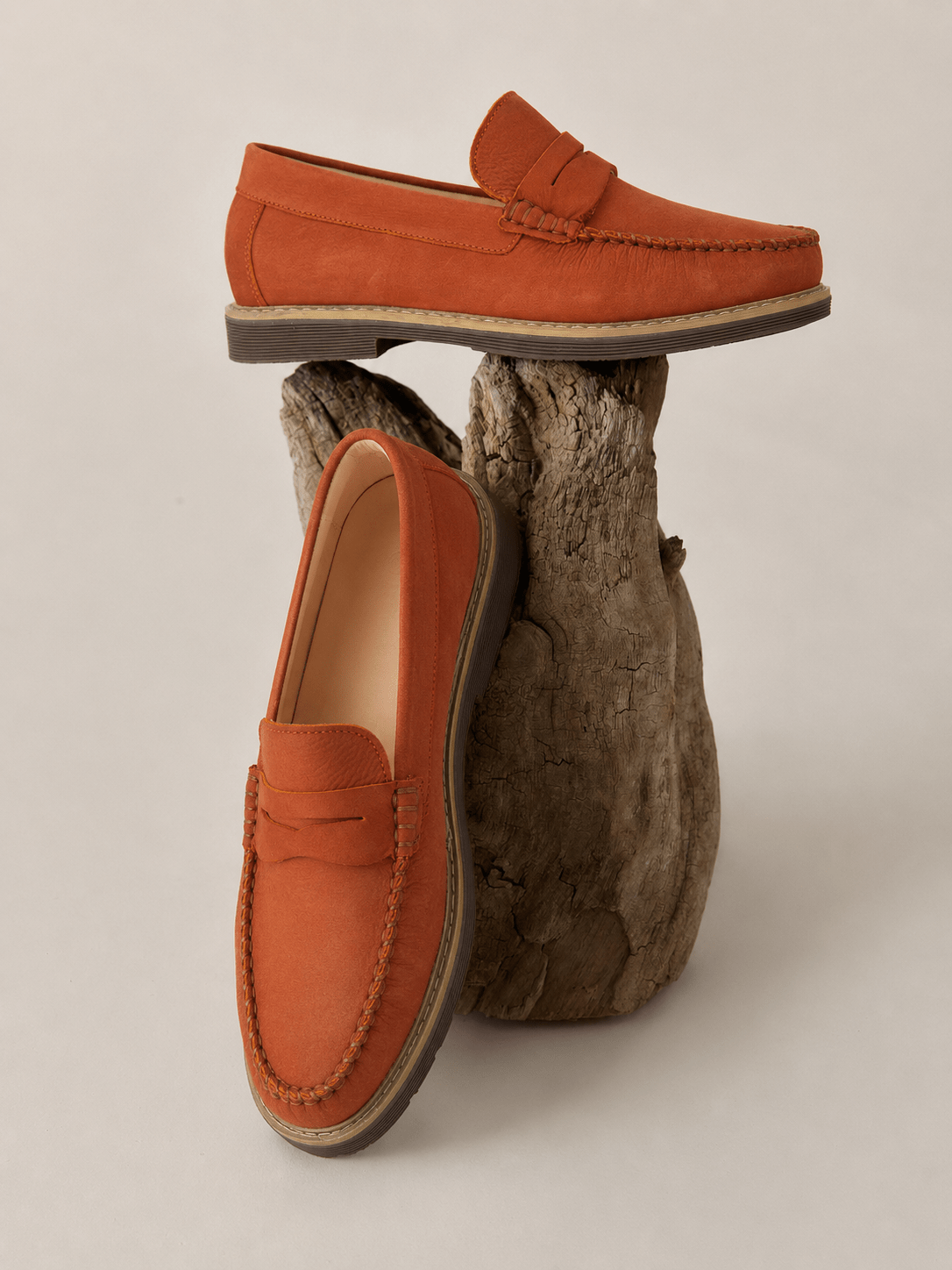 Mocassin BORIS en Daim, Orange – CL050