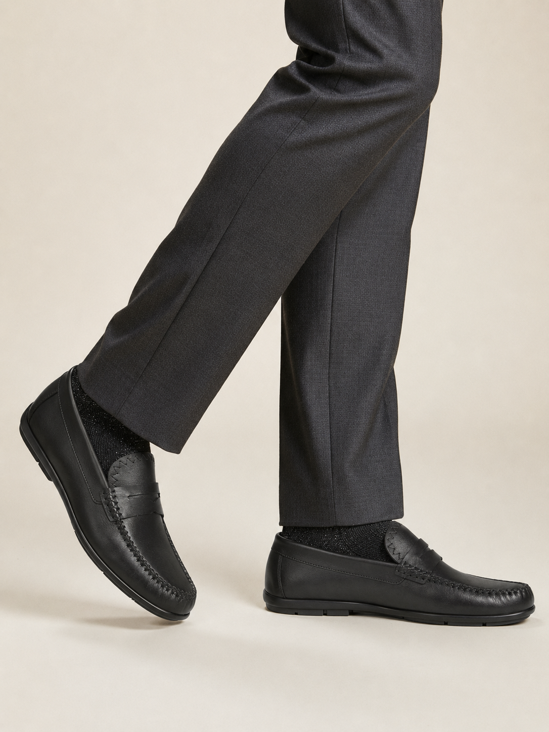 Mocassin ZAYAN en Cuir, Noir – CL030