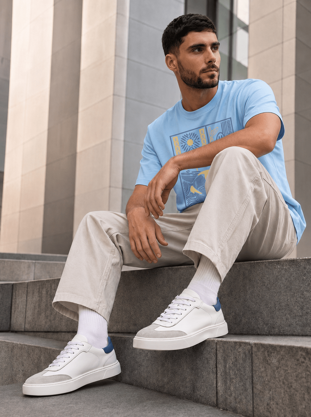 BASKET MILANO en cuir, Blanc - CL100