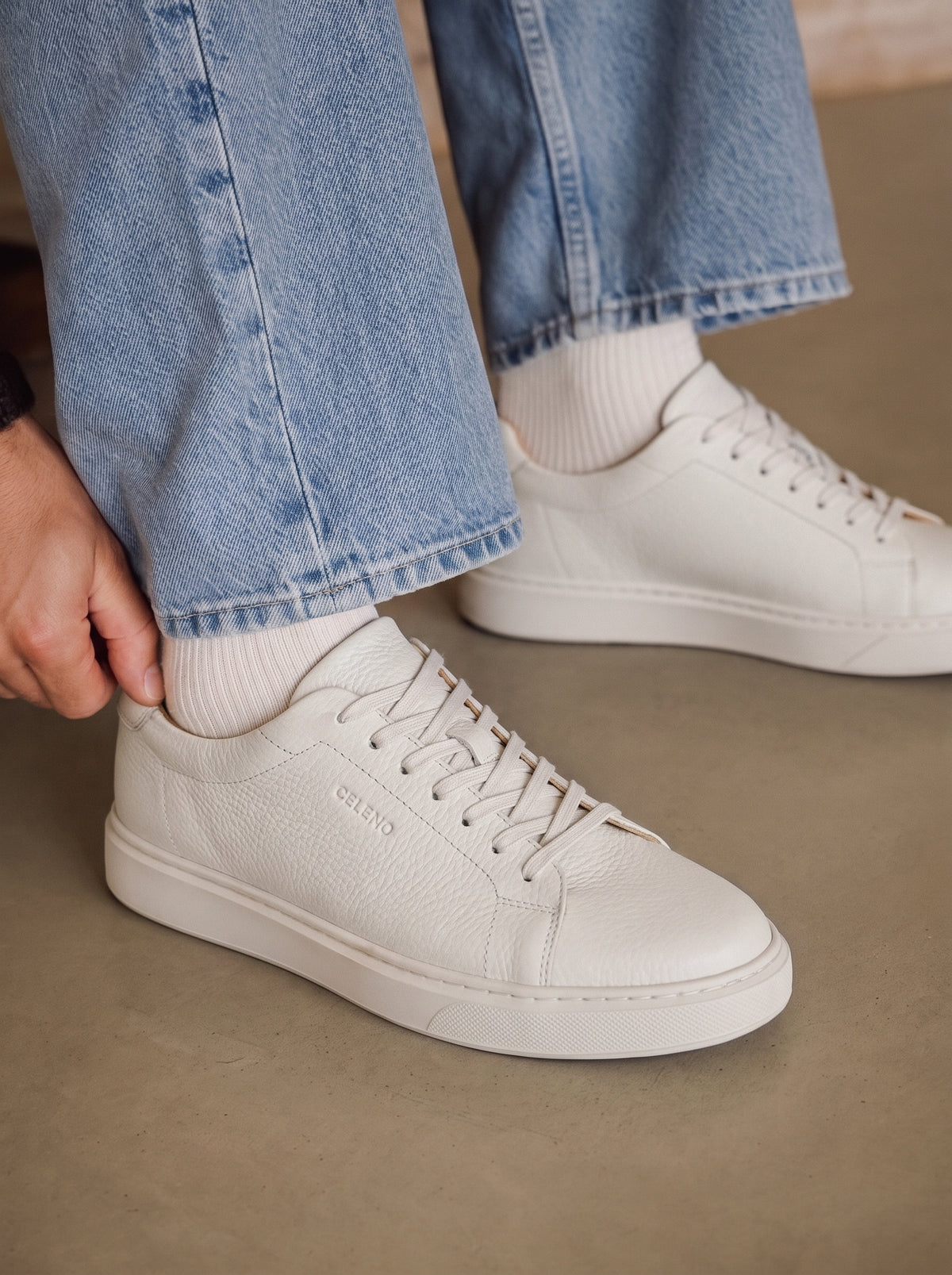 BASKET BLAZE En Cuir, Blanche – CL6080