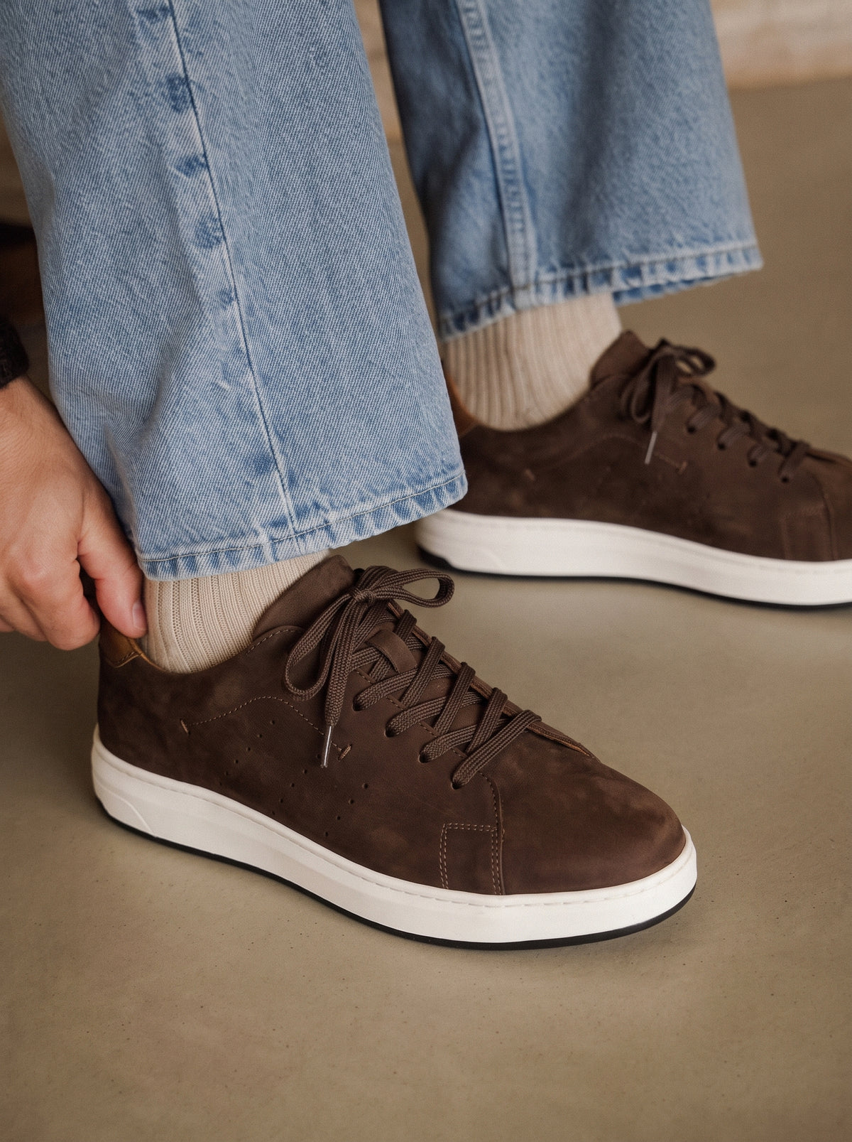 BASKET Suprême en Daim, Marron- CL6082