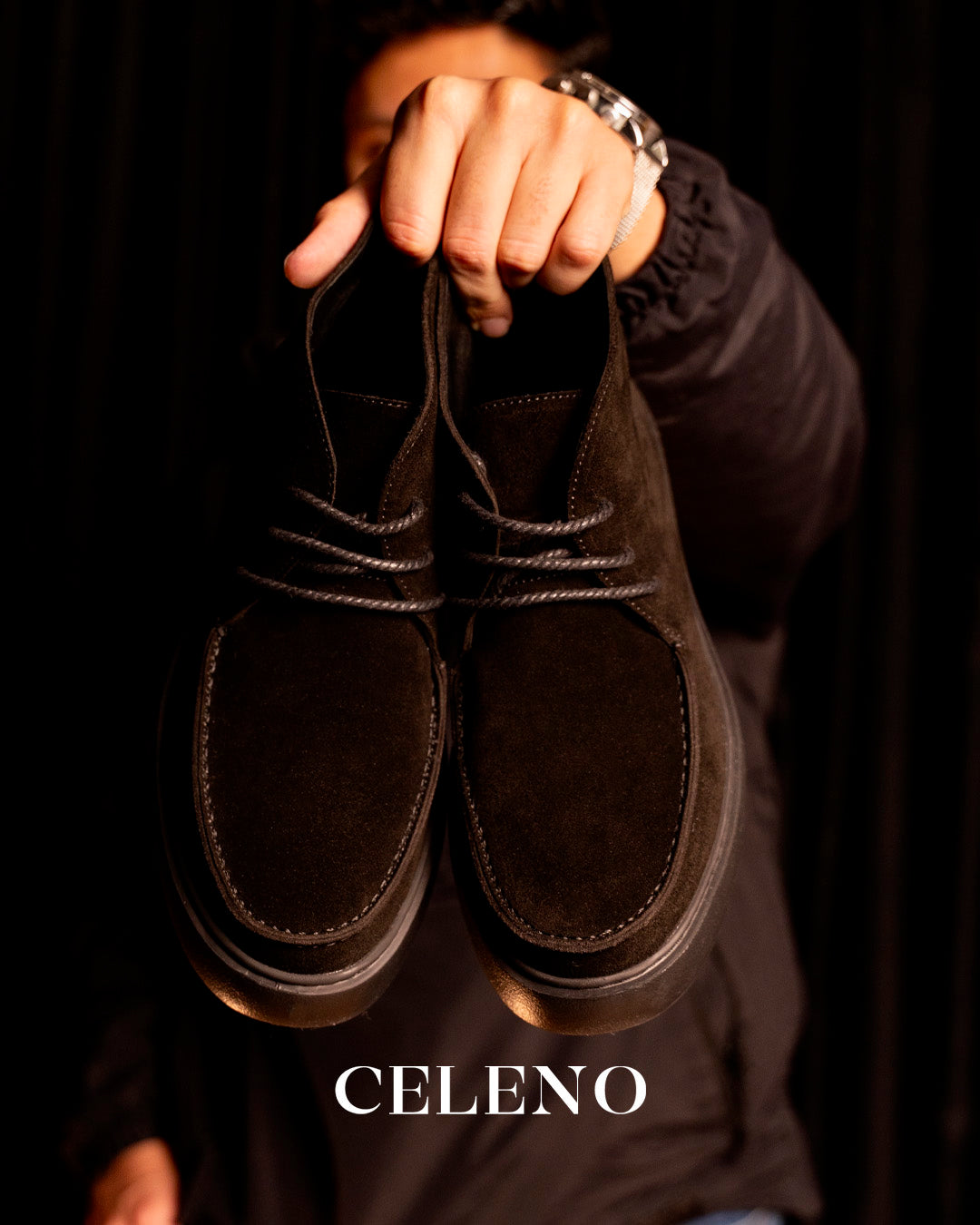 BOTTINE CHUKKA EN DAIM, Noir CL328