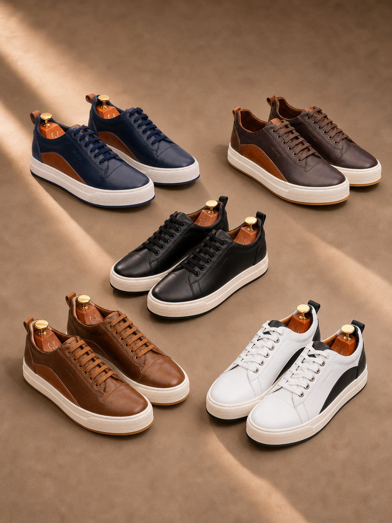 BASKET BOLT en Cuir, Bleu– CL6069