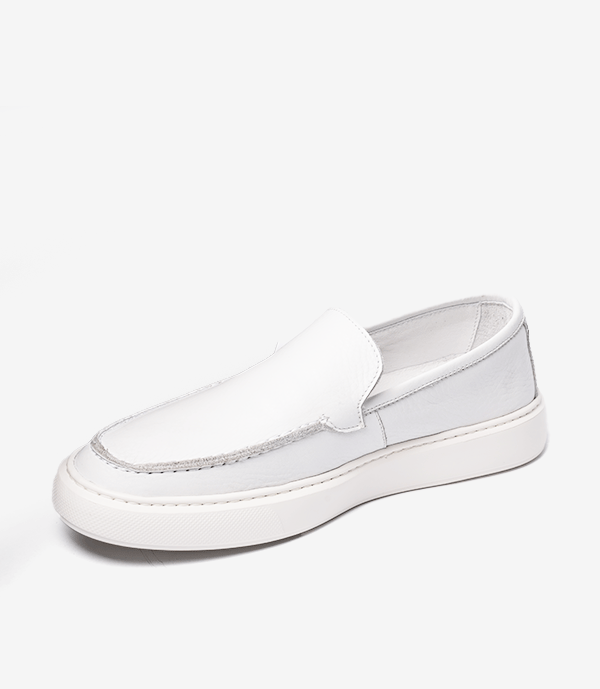 MOCASSIN Berne En Cuir, Blanche – 3062