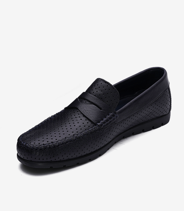 MOCASSIN ILMAR En Cuir, Bleu nuit – CL066