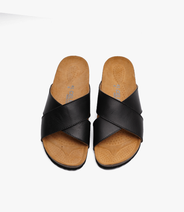 SANDALES Rivagio en Cuir, Noir – CL03