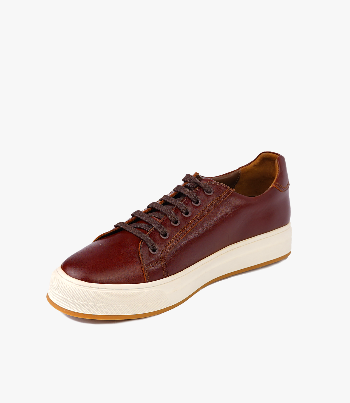 BASKET ROGUE en Cuir, MARRON COGNAC – CL6073