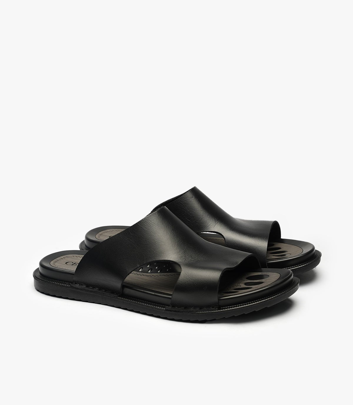 SANDALES ONDA en cuir, NOIR - CL04