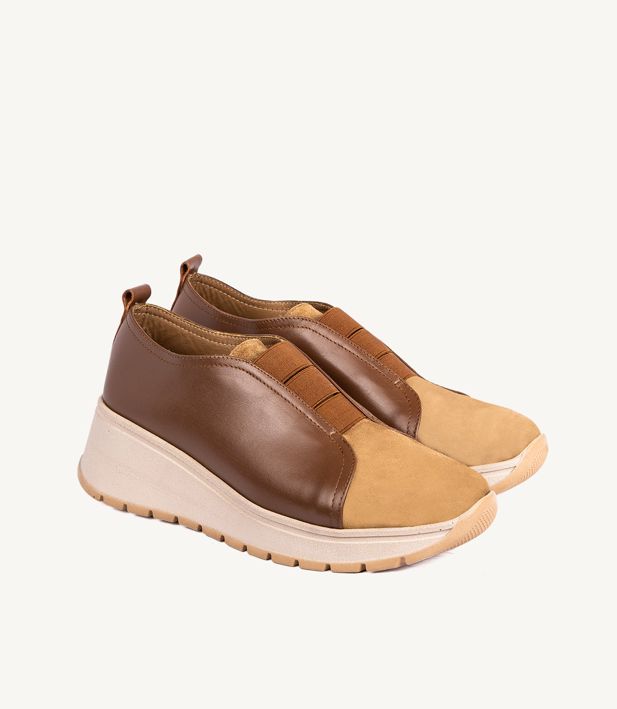 Basket - ALYA EN CUIR ET DAIM TABAC – 2516