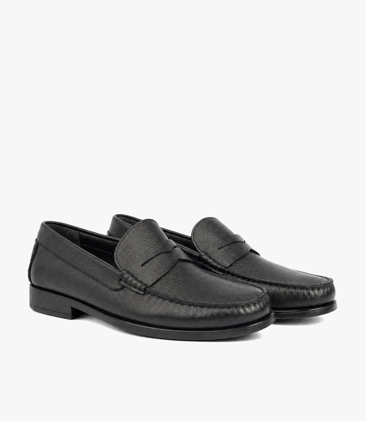 MOCASSIN EN CUIR NOIR- CL110