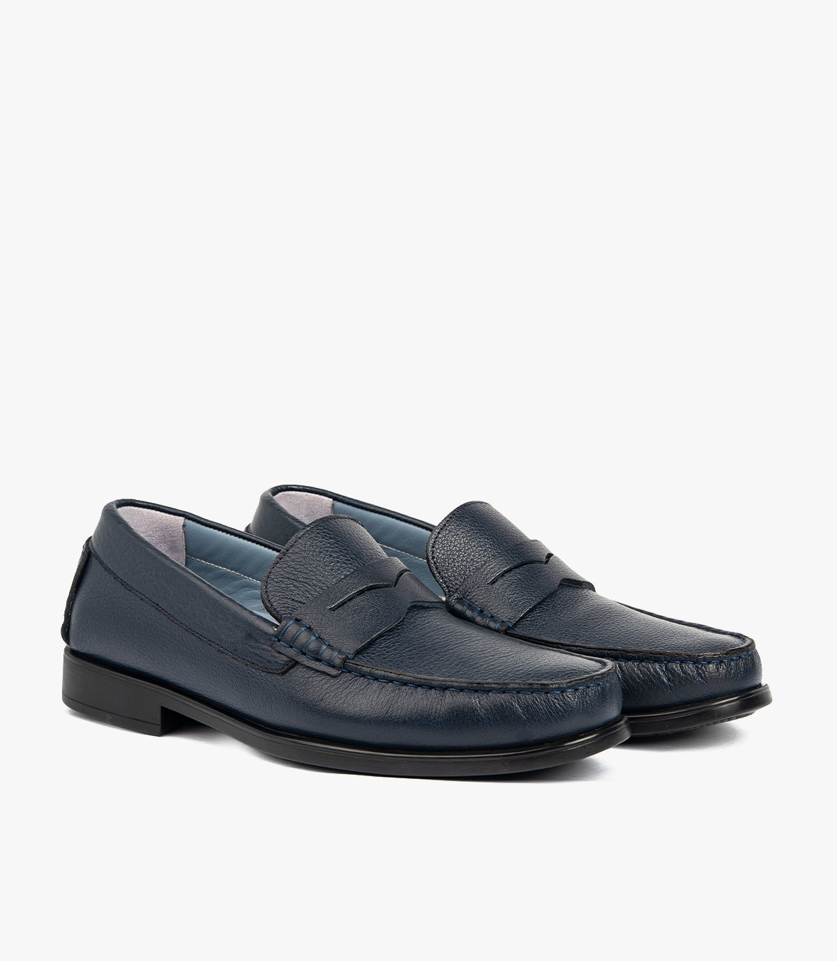 Mocassin ORSON en Cuir, Bleu Nuit – CL110