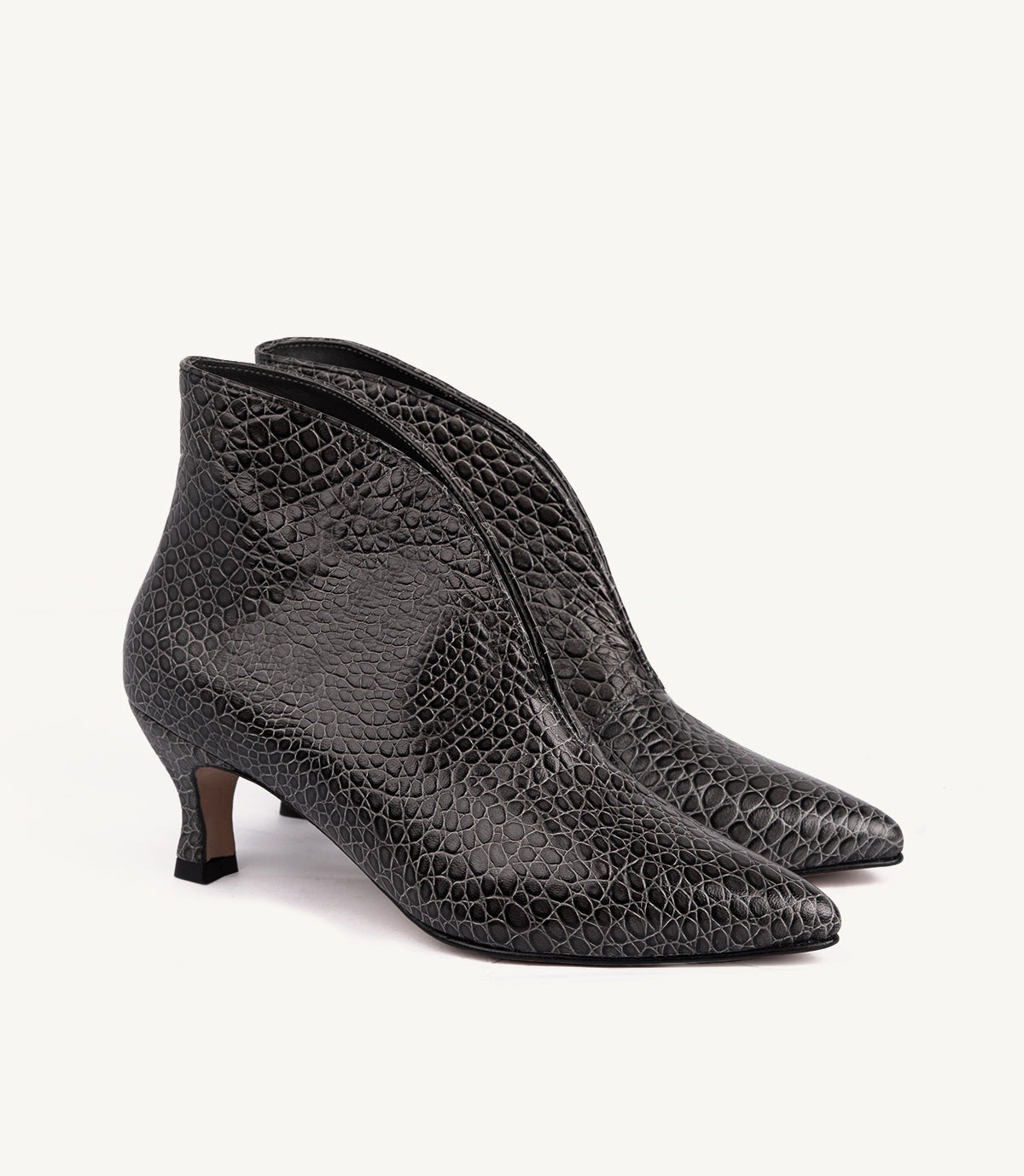 BOTTINE IMANE EFFET CROCO, TAUPE