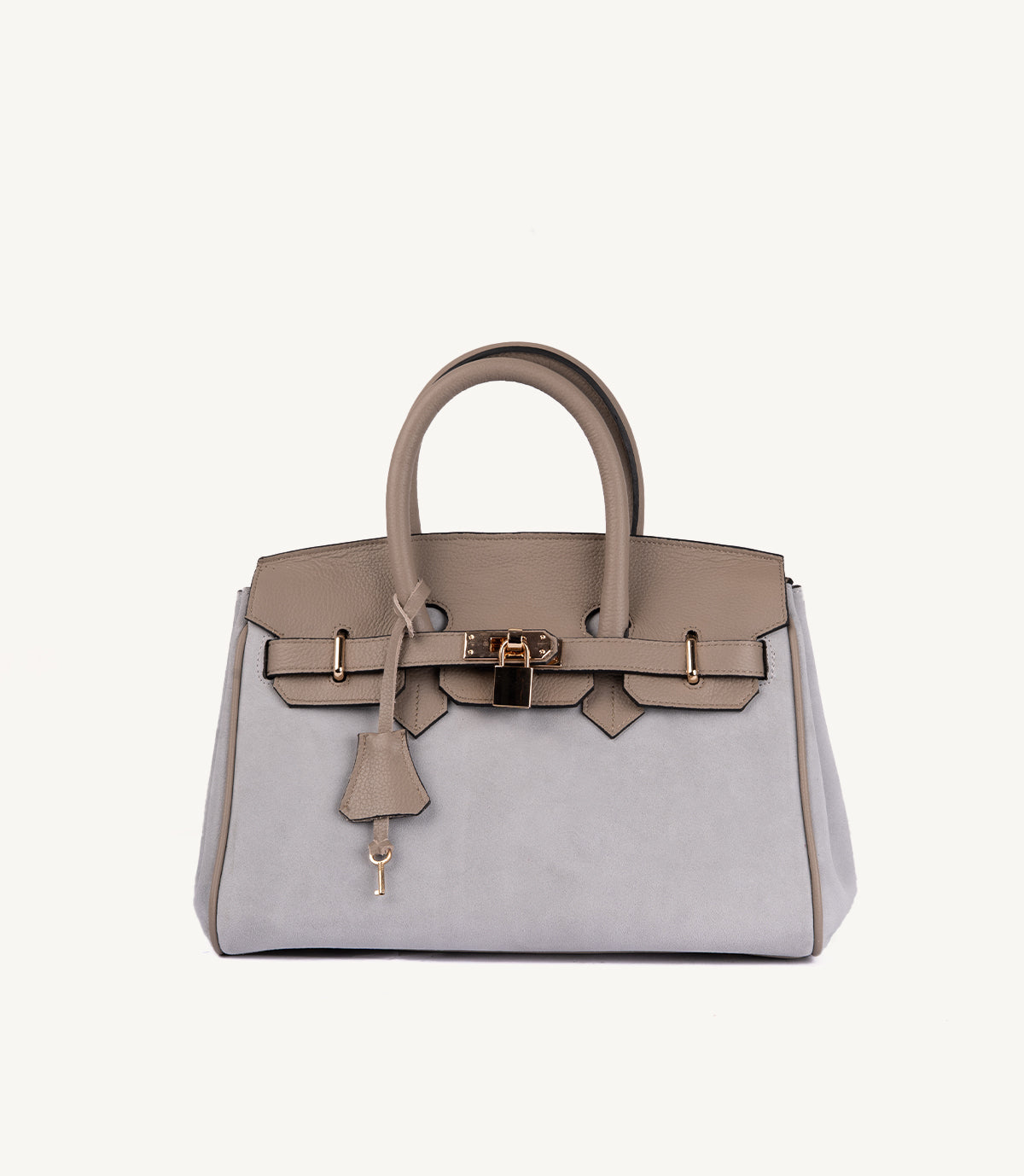 SAC À MAIN SIENA EN CUIR ET DAIM TAUPE - 025