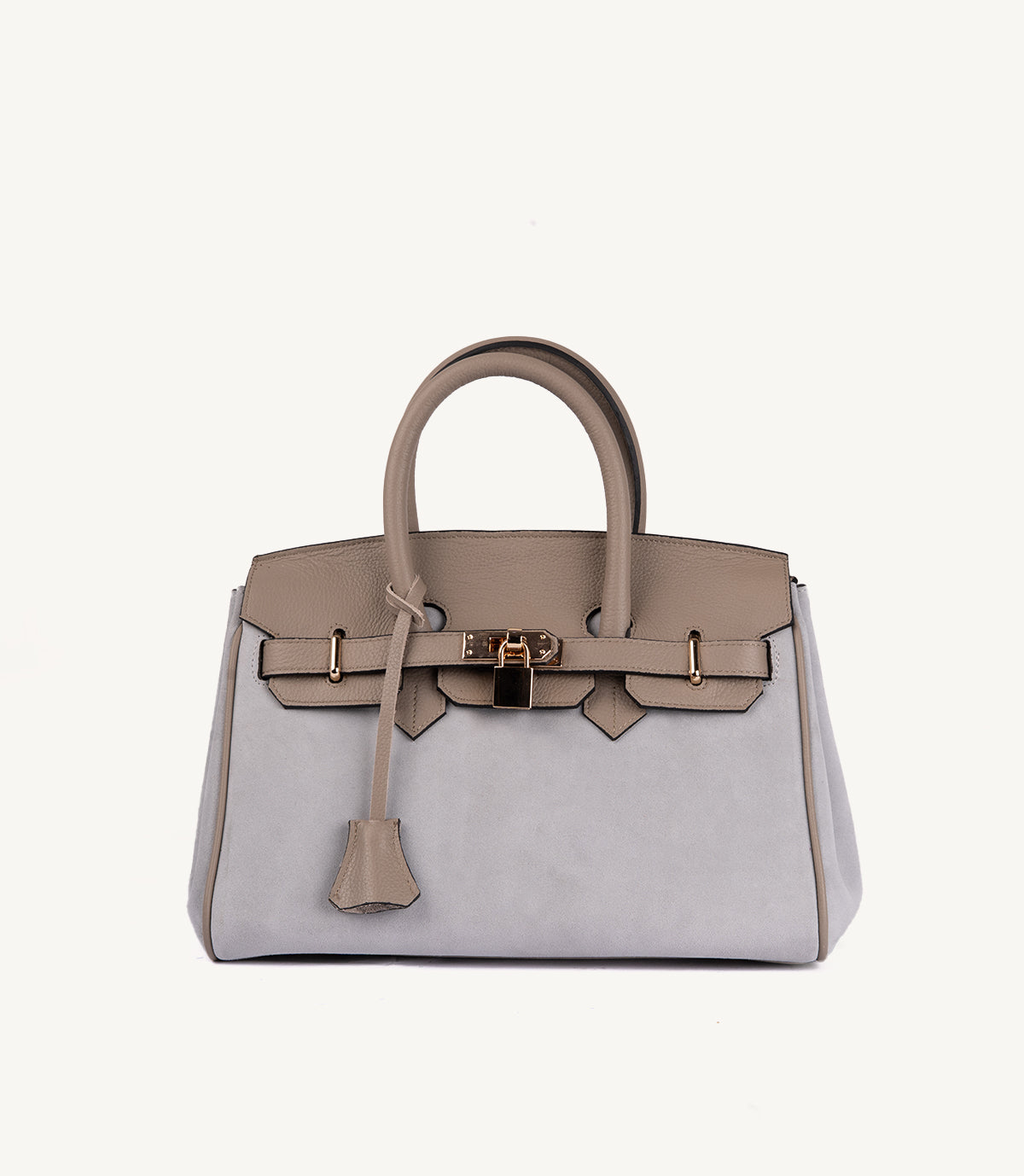 SAC À MAIN SIENA EN CUIR ET DAIM TAUPE - 025