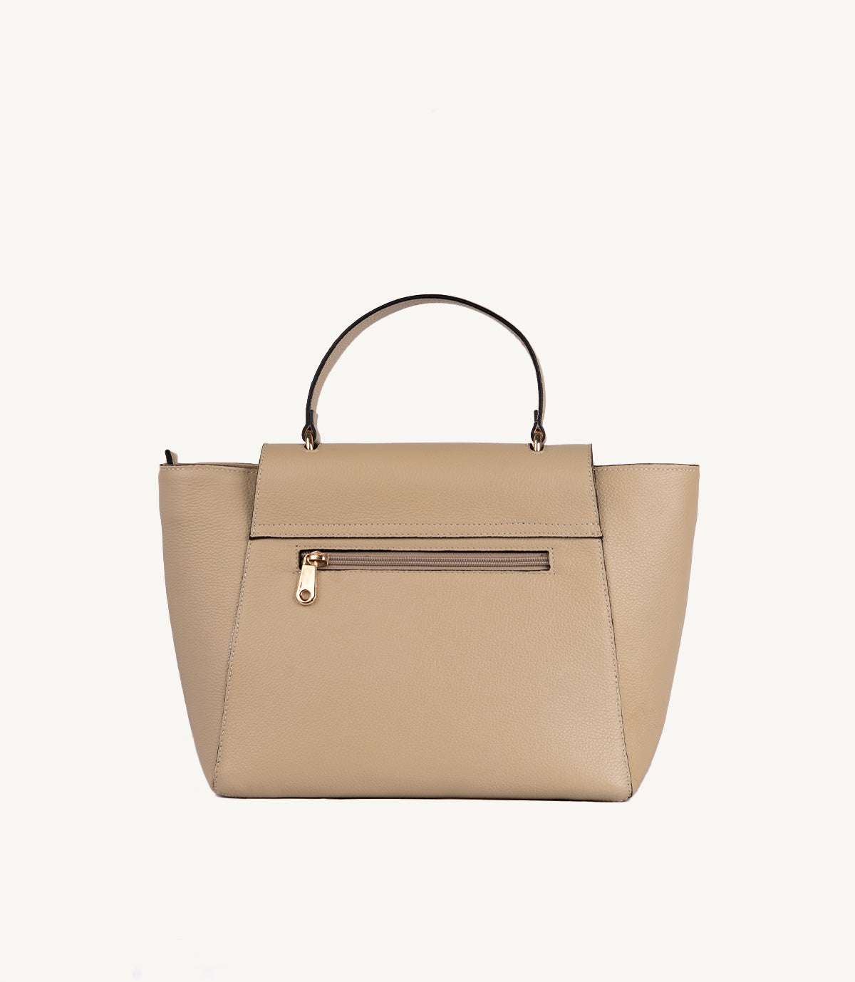 SAC VALORIA EN CUIR GRAINÉ BEIGE - 039