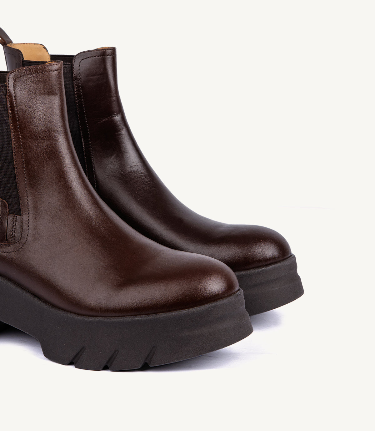 BOTTINE STEVE, CUIR MARRON