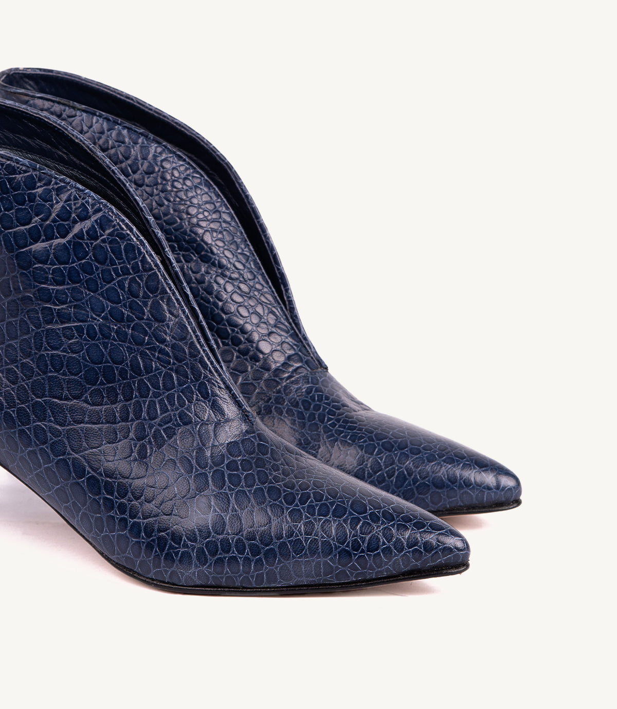 BOTTINE IMANE EFFET CROCO, BLEU MARINE
