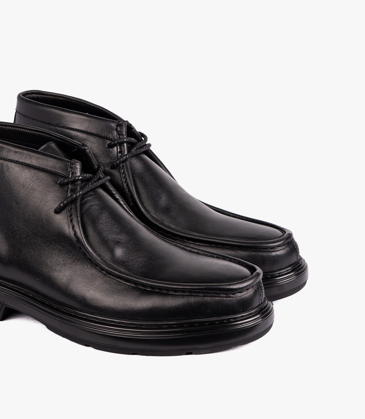 BOTTINE LEATHER DERBY EN CUIR NOIR – CL336