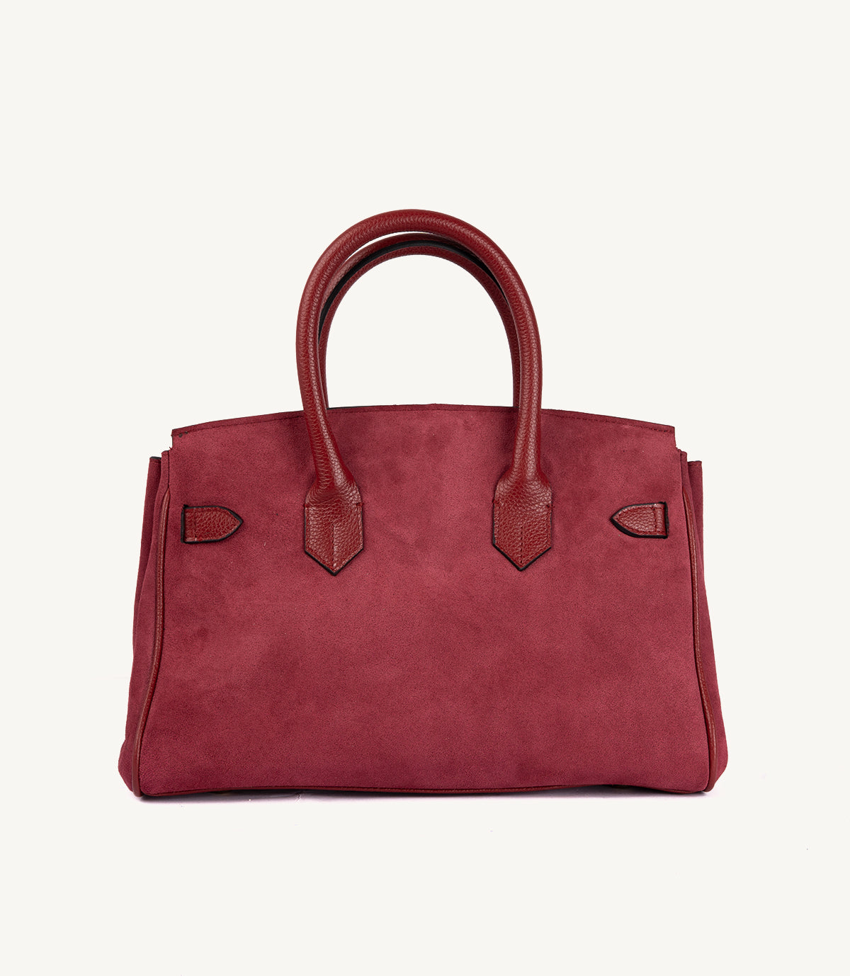 SAC À MAIN SIENA EN CUIR ET DAIM, BORDEAUX - 025