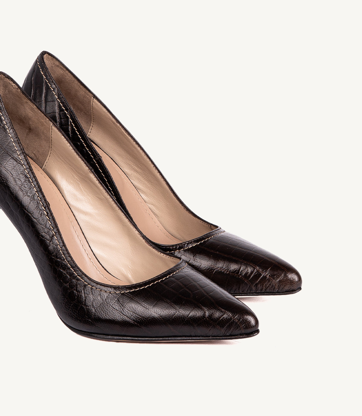 CELINE EN CUIR CROCO MARRON