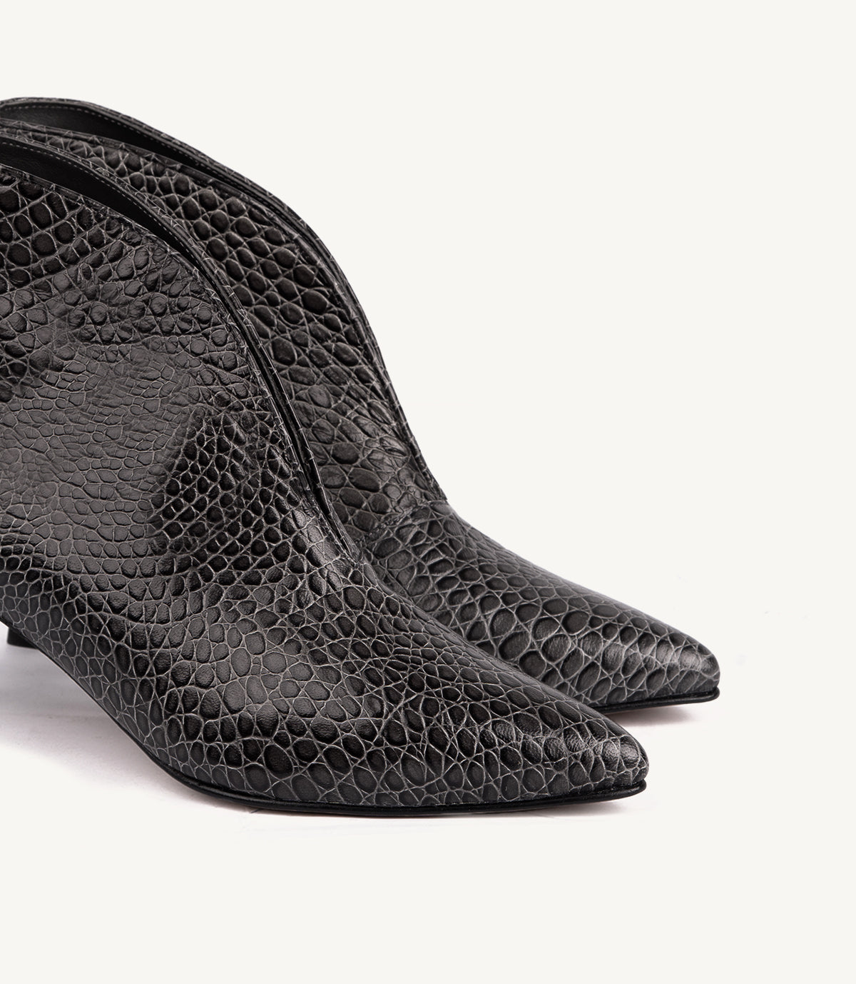 BOTTINE IMANE EFFET CROCO, TAUPE
