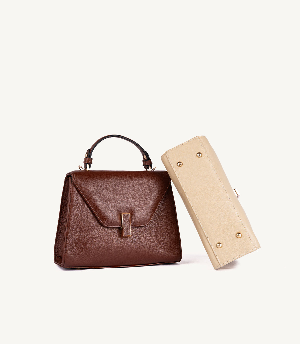 SAC VARENNE EN CUIR GRAINÉ BEIGE - 036