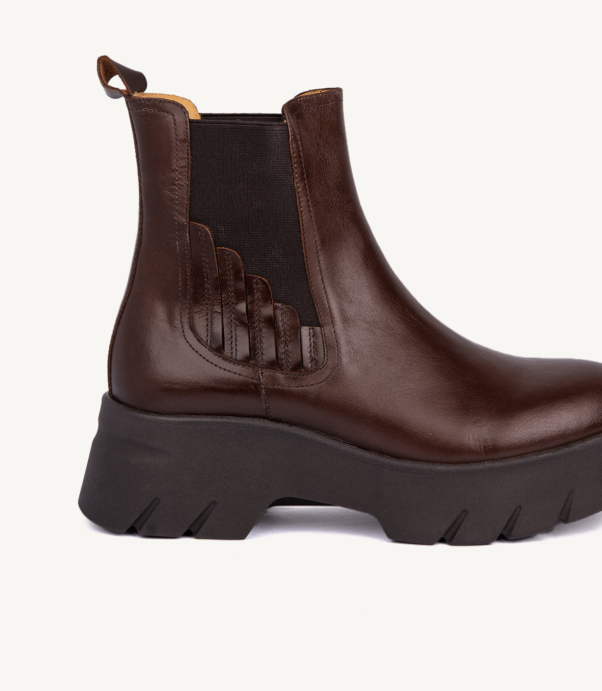 BOTTINE STEVE, CUIR MARRON