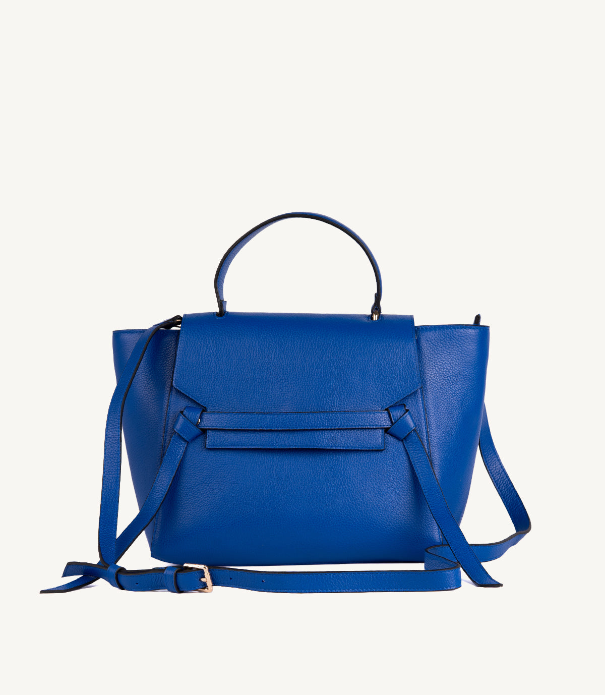 SAC VALORIA EN CUIR GRAINÉ BLEU - 039