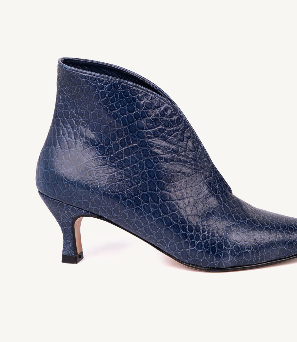 BOTTINE IMANE EFFET CROCO, BLEU MARINE