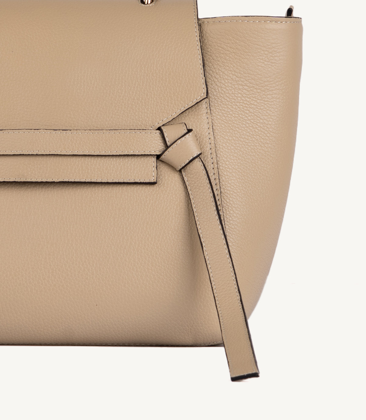 SAC VALORIA EN CUIR GRAINÉ BEIGE - 039