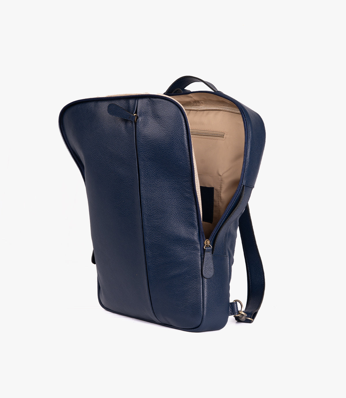SAC ORDINATEUR MANHATTAN EN CUIR, BLEU MARINE - 040