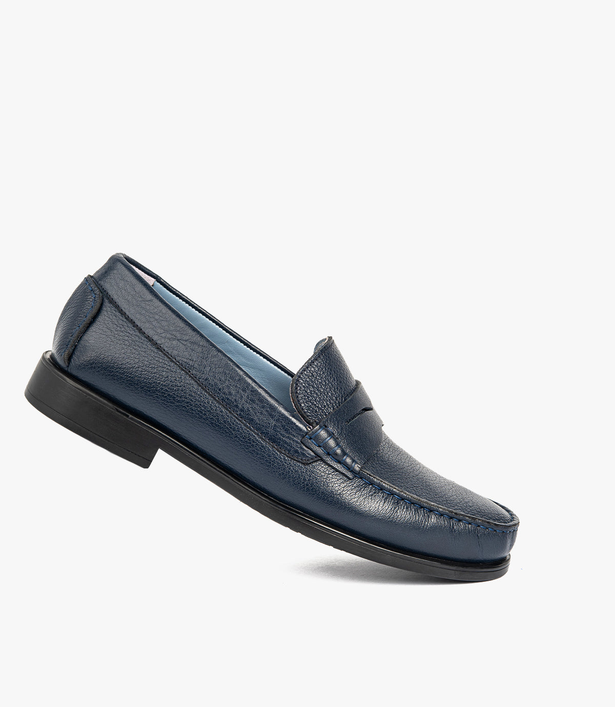 Mocassin ORSON en Cuir, Bleu Nuit – CL110