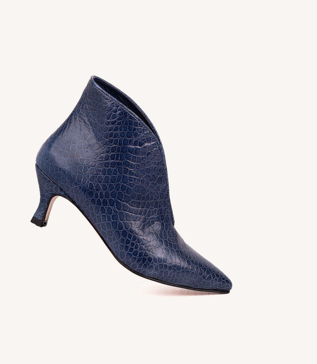 BOTTINE IMANE EFFET CROCO, BLEU MARINE