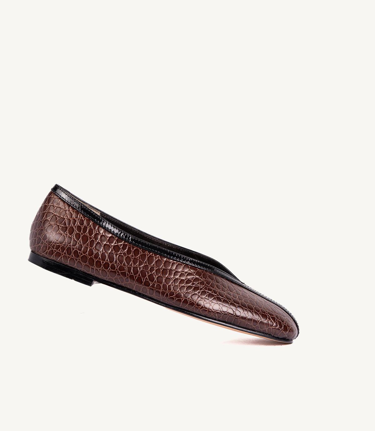 BALLERINE LOUSY EN CUIR EFFET CROCO MARRON