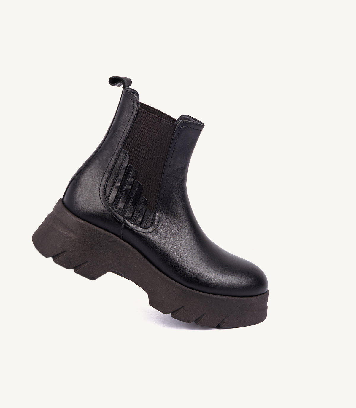 BOTTINE STEVE, CUIR NOIR