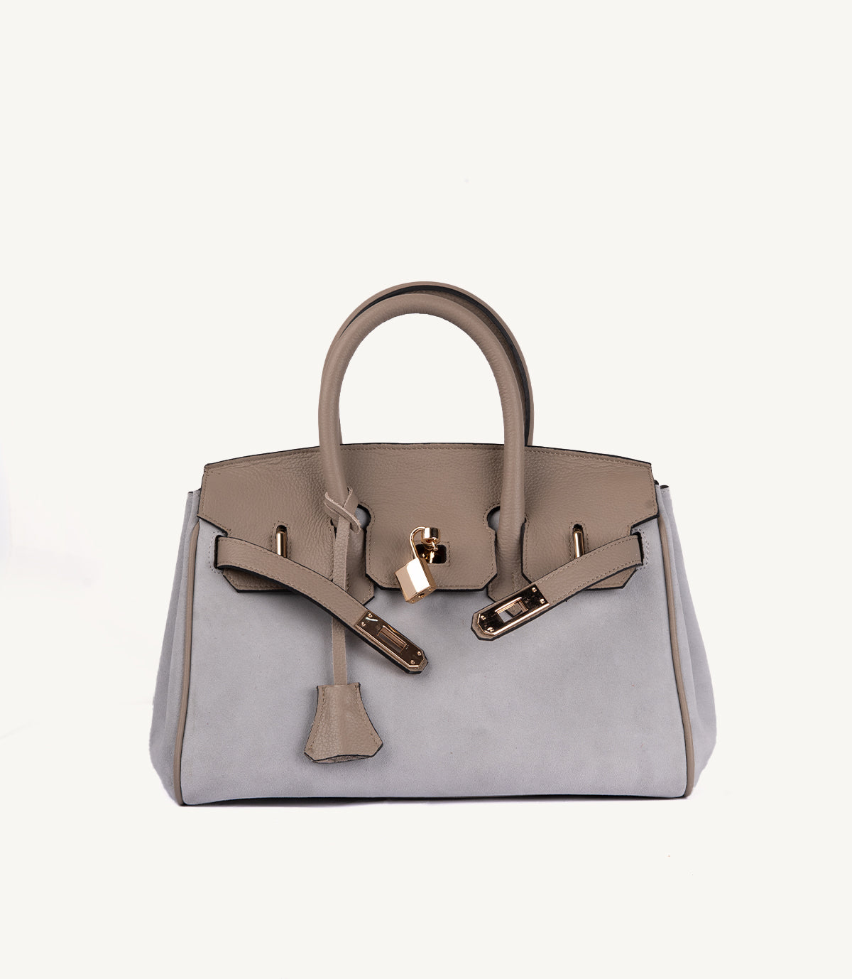 SAC À MAIN SIENA EN CUIR ET DAIM TAUPE - 025
