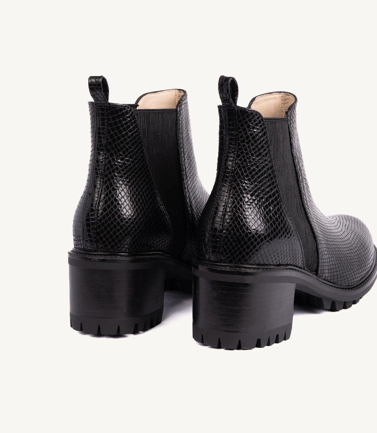 BOTTINE BLACK EN CUIR EFFET SERPENT NOIR