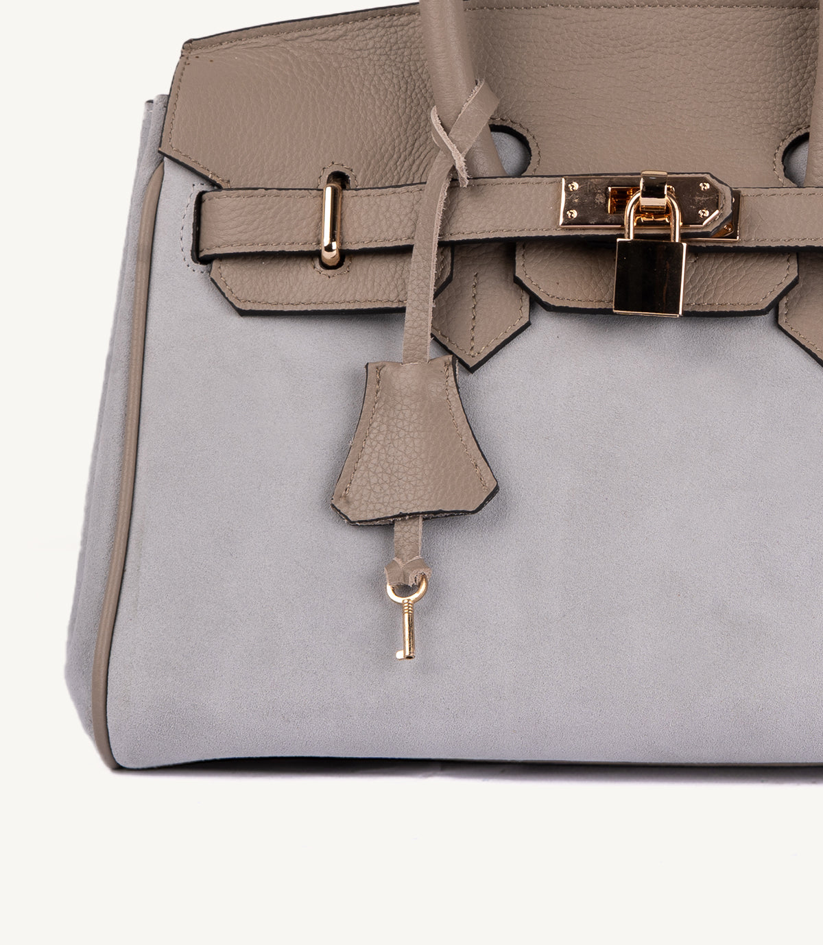 SAC À MAIN SIENA EN CUIR ET DAIM TAUPE - 025